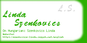 linda szenkovics business card